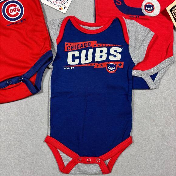 NWT 6-9M Cooperstown Collection Chicago Cubs baby one piece bodysuit infant - Picture 3 of 6